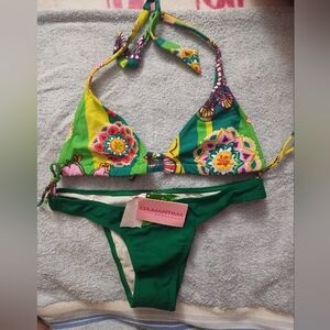 Cia Maritima Green Floral Bikini